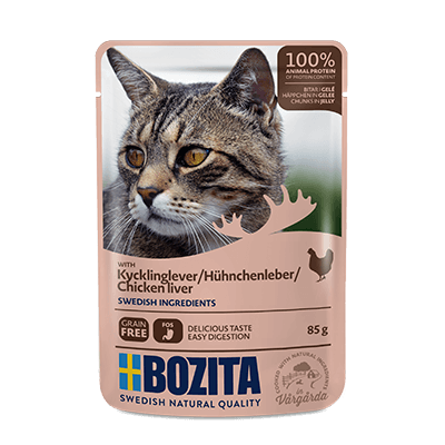 BOZITA WITH CHICKEN LIVER – CHUNKS IN JELLY – POUCH