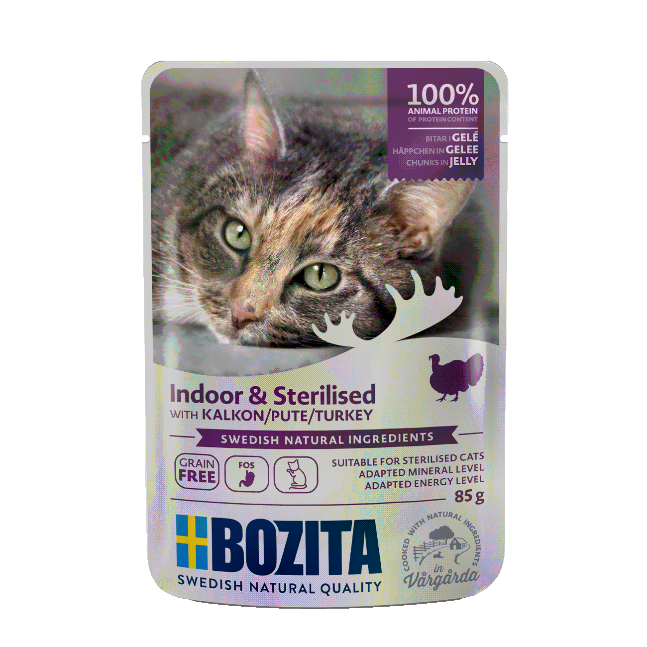 BOZITA INDOOR & STERILISED KAWAŁKI W GALARETCE Z INDYKIEM