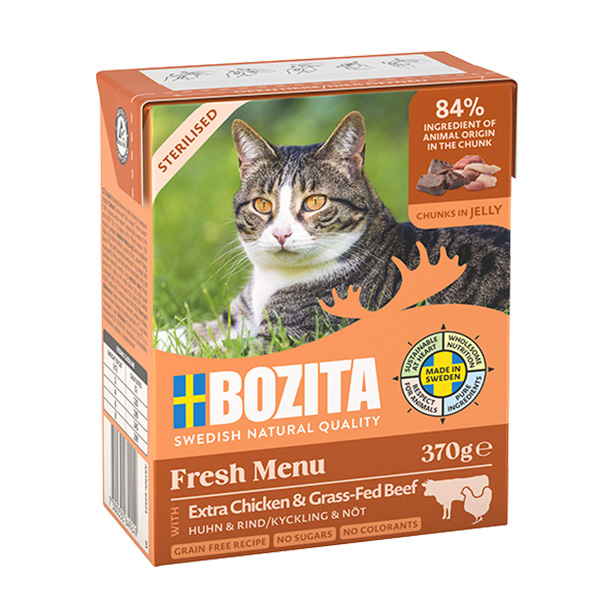 Wet food for cats, tetra beef and chicken