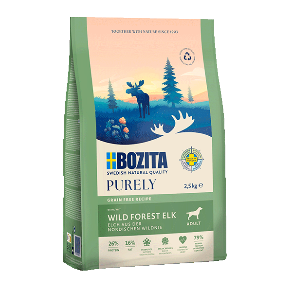 Dry food for dogs with elk
